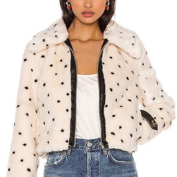 MAJORELLE Kaelyn Coat in White Black Dot - Picture 4 of 4